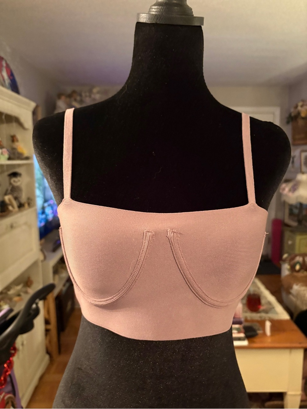 Soft Rose Longline Bralette with Light Support
